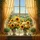 Sunflowers Chrysanthemums Sunlit Windowsill Pastoral Landscape - Garden Lover Gift Spare Tire Cover - 6