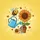 Sunflower Bee Snail Watering Can Potted Plant - Home Decor Gift for Garden Lover Spare Tire Cover - 6