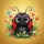 Ladybug Wildflowers Golden Field - Wildlife Lover Gift Spare Tire Cover - 6