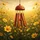 Wooden Wind Chime Swaying Yellow Wildflowers Field - Home Decor Gift for Garden Lover Spare Tire Cover - 6