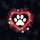 Striking White Paw Print Red Heart Outline Symbol - Pet Lover Car Truck Decor Gift Spare Tire Cover - 6