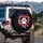 Striking White Paw Print Red Heart Outline Symbol - Pet Lover Car Truck Decor Gift Spare Tire Cover - 3
