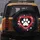 Striking White Paw Print Red Heart Outline Symbol - Pet Lover Car Truck Decor Gift Spare Tire Cover - 5