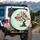 Gnarled Cherry Blossom Tree Japanese Fan Falling Petals - Travel Essentials Spare Tire Cover - 3
