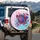 Symmetrical Roses Floral Botanical Tendrils - Home Decor Gift for Garden Lover Spare Tire Cover - 3