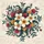 White Tropical Flowers Crimson Ochre Blooms Dark Teal Foliage - Home Decor Gift Spare Tire Cover - 6