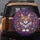 Striped Long-Haired Cat Green Eyes Fish Circular Dots - Cat Lover Gift Spare Tire Cover - 5