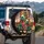 Green Scaly Dinosaurs Santa Hats Christmas Tree Snowflakes - Christmas Gift Spare Tire Cover - 3