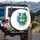 Split Wolf Head Glowing Eyes Crystalline Mist - Wildlife Lover Home Decor Gift Spare Tire Cover - 3