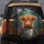 Highland Cow Calf Metal Bucket Farmhouse Home Decor Gift for Cow Lover Spare Tire Cover - 5