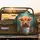 Highland Cow Calf Metal Bucket Farmhouse Home Decor Gift for Cow Lover Spare Tire Cover - 2