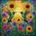 Hummingbirds Stained Glass Sunflowers Petunias - Garden Lover Gift Spare Tire Cover - 6