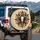 Longhorn Steer Skull Wolves Tribal Elements - Wildlife Lover Gift Spare Tire Cover - 3