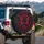 Crimson Butterfly Red Roses Gothic Vines Floral Filigree - Home Decor Gift Spare Tire Cover - 3
