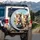 Corgis in Beanies Spectacles on Rolling Hills Path - Adventurous Dog Lover Gift Spare Tire Cover - 3