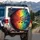 Musical Notes Staff Lines Organic Color Waves - Vehicle Decor Gift for Music Enthusiasts Spare Tire Cover - 3