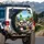 Pandas Driving Dog Balloons Landscape - Outdoor Adventure Gift for Panda Lover Spare Tire Cover - 3