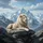 White Maned Lion Alpine Mountain Landscape - Wildlife Lover Gift Spare Tire Cover - 6
