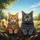 Tabby British Shorthair Cats with Glasses - Everyday Cat Lover Gift Spare Tire Cover - 6