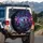 Grinning Skeletons Driving Futuristic Car City Night - Automotive Lover Gift Spare Tire Cover - 3