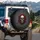 Weathered Skull Crimson Roses Thorny Gothic Foliage - Gothic Home Decor Gift Spare Tire Cover - 3