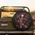 Aged Skeleton Violinist Crimson Fabric Drapes - Dramatic Travel Accessory For Cars Spare Tire Cover - 2