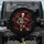 Aged Skeleton Violinist Crimson Fabric Drapes - Dramatic Travel Accessory For Cars Spare Tire Cover - 1
