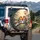 Fluffy European Robins Snowy Branch Red Berries - Wildlife Lover Gift Spare Tire Cover - 3