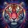 Tiger Face Green Eyes Purple Orange Stripes - Wildlife Lover Gift Spare Tire Cover - 6