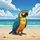Blue Macaw Parrot Tropical Sandy Beach Ocean Waves - Wildlife Lover Vehicle Decor Gift Spare Tire Cover - 6