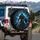 Menacing Skull Electric Blue Shards - Halloween Party Horror Fan Gift Spare Tire Cover - 3