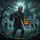 Menacing Zombie Jack-o'-Lantern Haunted Castle Moonlit Sky - Halloween Party Horror Gift Spare Tire Cover - 6
