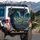 Grinning Skeletons Vintage Convertible Car - Halloween Road Trip Decoration Spare Tire Cover - 3