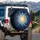 Crystalline Frost Flower Golden Core Cosmic Stars - Home Decor Gift Spare Tire Cover - 3