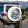 White Chinese Dragon Head Swirling Waves - Automotive Style Gift for Dragon Lover Spare Tire Cover - 3