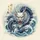 White Chinese Dragon Head Swirling Waves - Automotive Style Gift for Dragon Lover Spare Tire Cover - 6