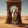 Desert Horse Group Panoramic Dunes - Horse Lover Gift Spare Tire Cover - 6
