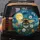 Bumblebee Daisy Flowers Green Foliage Yellow Moon Purple Planet Swirling Night Sky - Wildlife Lover Gift Spare Tire Cover - 5