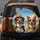 Dogs in Sunglasses Tropical Coastal Highway - Road Trip Traveler Gift Spare Tire Cover - 5
