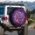 Iridescent Butterflies Lilies Cosmic Twilight - Nature Lover Gift Spare Tire Cover - 3