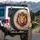 Lion Head Golden Crown Paint Splatters Storm Clouds - Wildlife Lover Gift Spare Tire Cover - 3