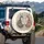 Mirrored Red Foxes Floral Scrollwork Botanical - Wildlife Lover Gift Spare Tire Cover - 3