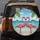 Pink Flamingos Heart Tropical Beach - Tropical Vacation Gift for Wildlife Lover Spare Tire Cover - 5