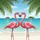 Pink Flamingos Heart Tropical Beach - Tropical Vacation Gift for Wildlife Lover Spare Tire Cover - 6