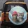 Tabby Cats Pink Beanie Blue Collar Round Glasses Frosty Snowy Landscape - Cat Lover Gift Spare Tire Cover - 5