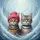 Tabby Cats Pink Beanie Blue Collar Round Glasses Frosty Snowy Landscape - Cat Lover Gift Spare Tire Cover - 6