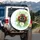 Red Ladybug Black Spots Glossy Eyes Daisy Dewdrops Green Leaves Garden - Garden Lover Gift Spare Tire Cover - 3