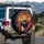 Roaring Lion Golden Mane Tumultuous Brushstrokes - Wildlife Lover Gift Spare Tire Cover - 3