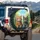 Blue Eyed Tabby Cat British Shorthair Glasses Green Sky - Wildlife Lover Gift Spare Tire Cover - 3