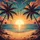 Ocean Beach Tropical Sunset Palm Trees - Outdoor Adventure Gift for Beach Lovers Spare Tire Cover - 6